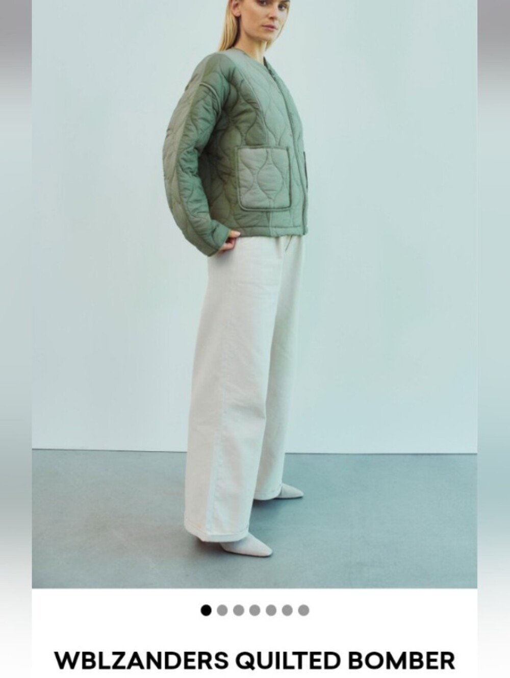 WithBlack Sage Quilted Bomber size Large